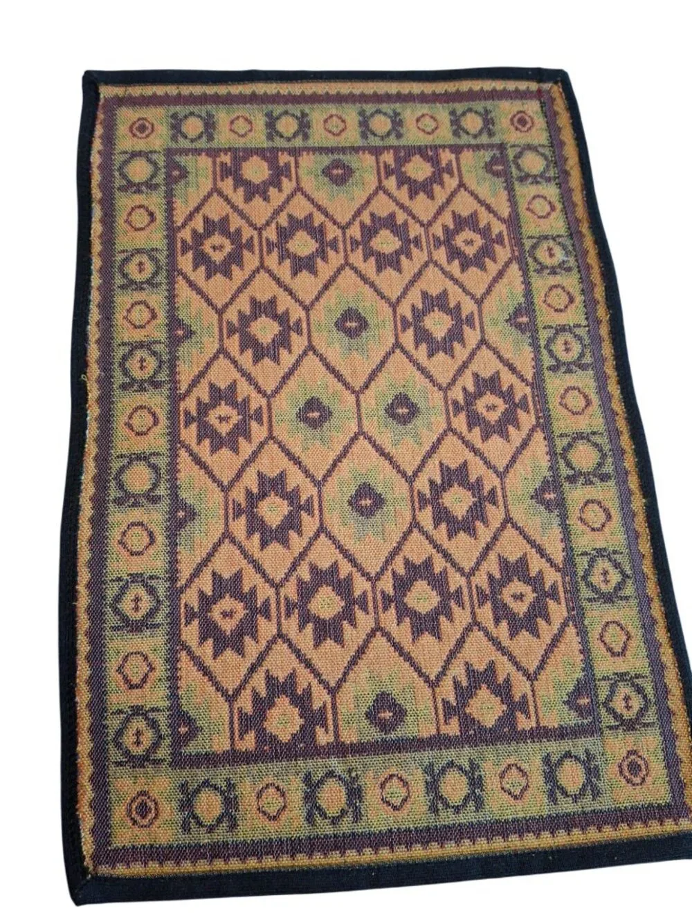 Vintage Southwestern Aztec Woven Tapestry Placemats Set of 5 Boho